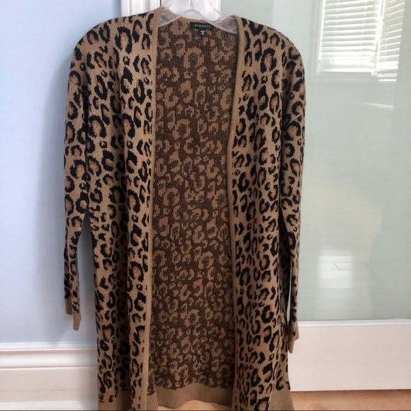 Dynamite Sweaters - Leopard print long cardigan Xs